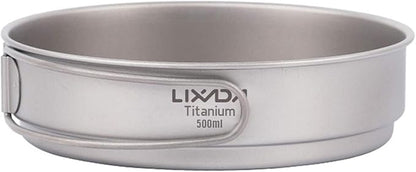 Lixada Lightweight Titanium Fry Pan Outdoor Single Person Camping Frying Pan Hiking Backpacking Cooking Frypan