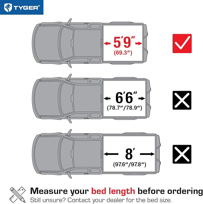 Tyger Auto T5 Alloy Hardtop Truck Bed Tonneau Cover Compatible with 2007-2013 Chevy Silverado / GMC Sierra 1500 | Fleetside 5'8" Bed (69") | TG-BC5C3003 Hard Folding Tri-Fold Pickup Truck