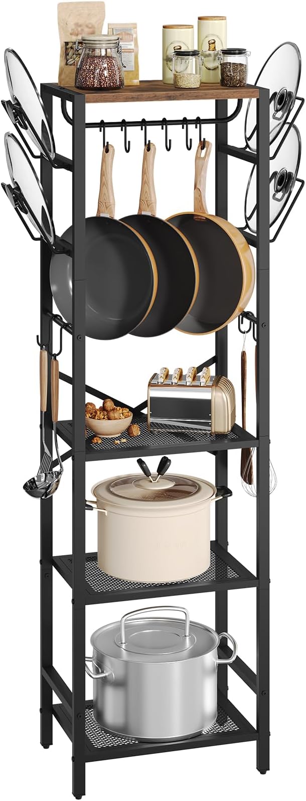 MAHANCRIS 4-Tier Pot Rack, Pots and Pans Organizer