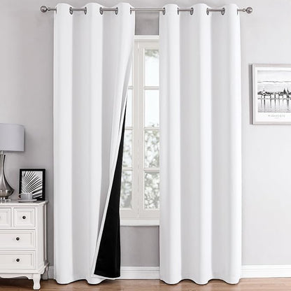 ChrisDowa 100% Blackout Curtains 84 inch Long