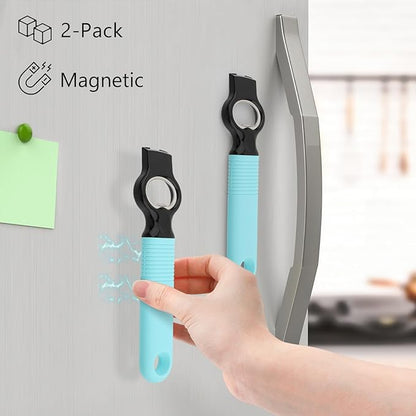 2-Pack Magnetic Beer Bottle Opener & Soda Can Opener, 2-in-1 Bottle Opener and