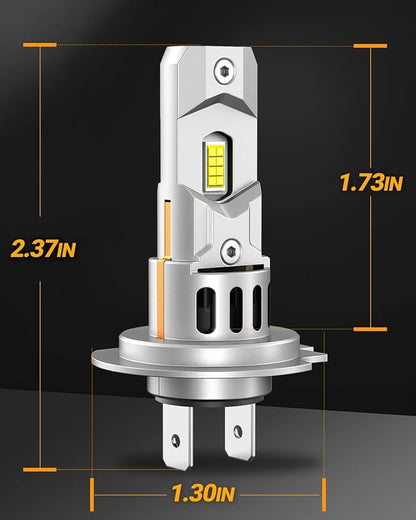 SEALIGHT H7 Led Bulbs, 64,000LM 900% Brightness H7 Light Bulbs, 6500K Cool White Bulbs with 15000RPM Fan, Plug and Play ATV/UTV, 10-Year Extended Lifespan, Pack of 2