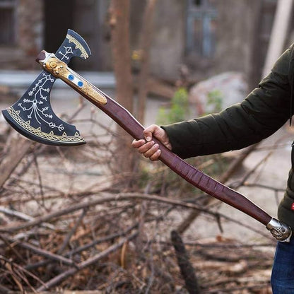 WAZIR Crafts 35" Handmade Kratos Viking Axe, God of War, Viking Axe, Cosplay Axe, Cosplay Armor, Cosplay Weapon, Prop, Replica, Kratos Weapon, (WCA-026)