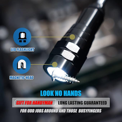 VIBELITE Gifts for Dad, Magnetic Flashlight with Tool Magnetic Lanyard, Telescoping Magnet Pickup Tool, Cool Gadgets Gifts Idea, Birthday Gifts for Men, Handyman, Husband, Boyfriend, Him