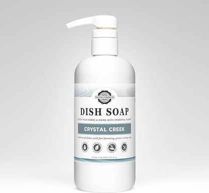 Rustic Strength Natural Dish Soap, Crystal Creek Scent, Plant-Derived Ingredients, SLS Free, 16 fl oz