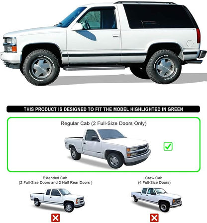 APS (304 Stainless Steel Polished Silver 6 inches) Running Boards Nerf Bars Steps Compatible with Chevy GMC CK 1988-1998 Regular Cab & Chevy Tahoe 95-99 2Dr & GMC Yukon 92-99 2Dr (Exclude ZR2)
