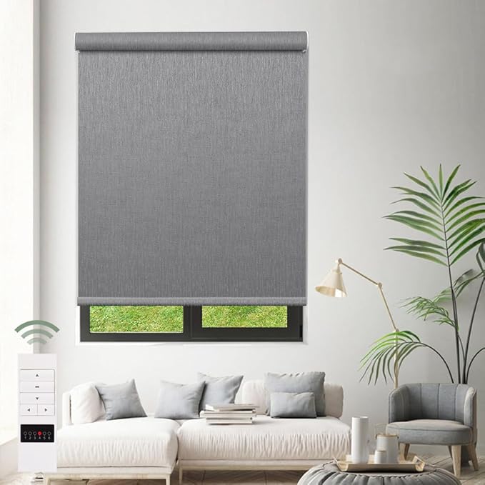 Zshine Motorized Blackout Window Blinds Customize Width Remote Control Wireless