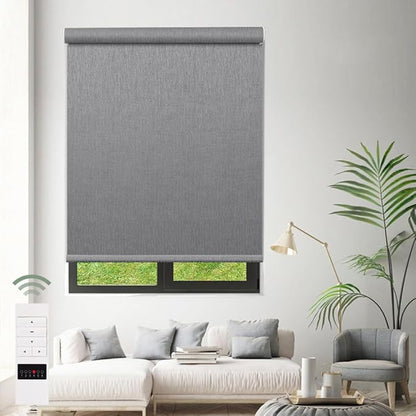 Zshine Motorized Blackout Window Blinds Customize Width Remote Control Wireless