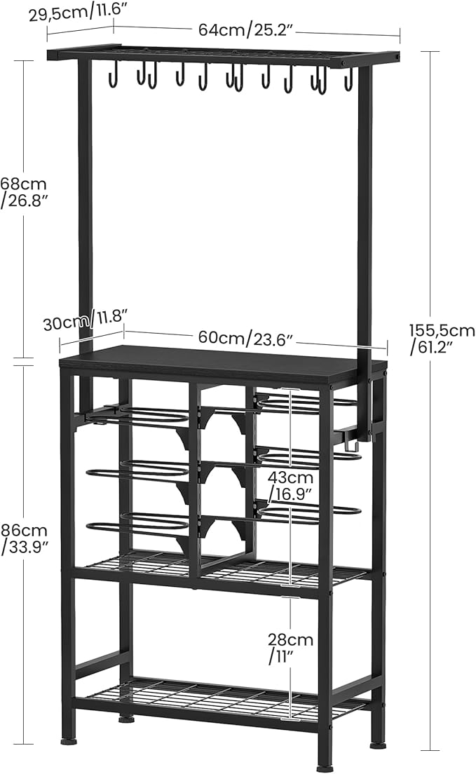 CHOEZON Pots and Pans Organizer Rack, Kitchen Bakers Rack, Kitchen Island Table