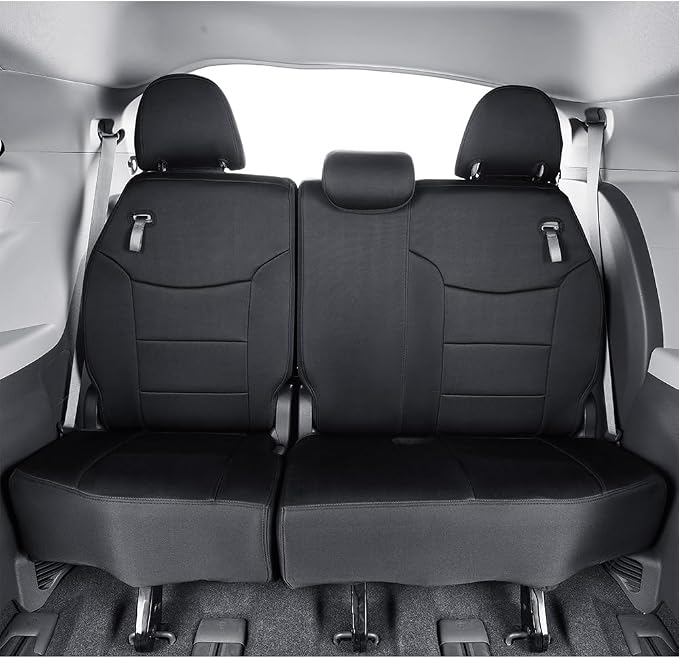 EKR Sienna Seat Covers for 2021-2026 Toyota Sienna Limited,Platinum,2nd Row Captain Chairs with Legrest 7 Seats,Automotive Seat Covers,Car Seat Cover Full Set,Neoprene (Black)