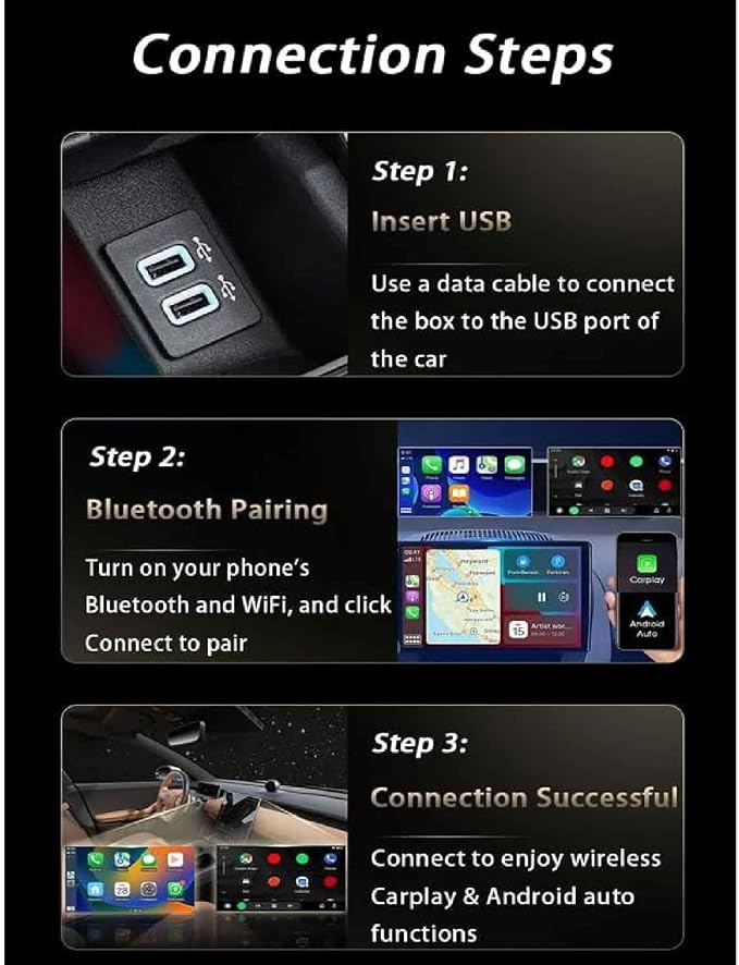 Wireless Carplay Adapter for Mercedes Benz S Class S580 S580e S600 2018-2023 2024 2025 2026, 2-in-1 Plug and Play Android Auto Carplay Adapter Car Play Dongle Convert Wired to Wireless CarPlay