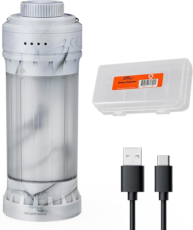 Fenix CL22R 500 Lumen Compact Lantern, USB-C Rechargeable and Multifunctional with Red Light and Colorful Ambient Lights for Camping, Hiking, Fishing (Iceberg White)