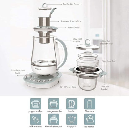 BUYDEEM K2683 Health-Care Beverage Tea Maker and Kettle, 9-in-1 Programmable