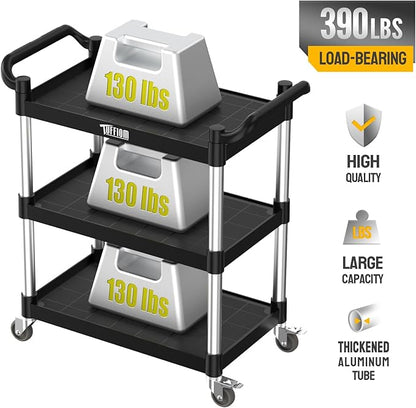 TUFFIOM 3-Tier Plastic Service Utility Cart