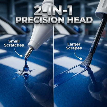 2 PCS Pure White Touch Up Paint for Cars & Motorcycles – Car Scratch Remover, 2-in-1 Brush & Pen, Paint Scratch Repair Kit with Quick-Dry Formula for Multi-Brand Vehicles