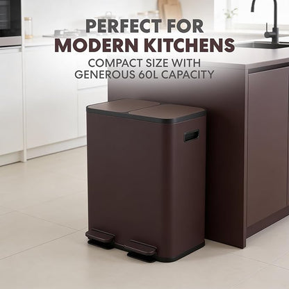 Simpli-Magic 60 Liter / 16 Gallon Rectangular Hands-Free Dual Compartment