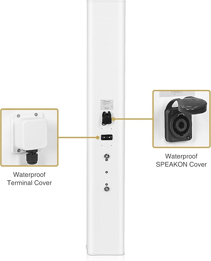 Sound Town Weatherproof Compact Aluminum Line Array Column Speaker