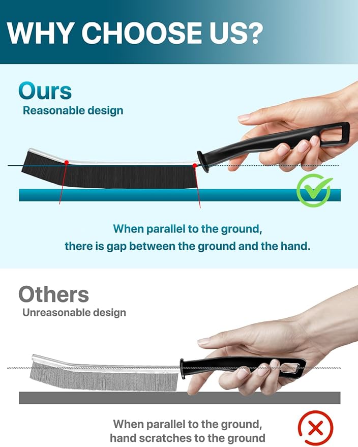 6Pcs Hard Bristle Crevice Cleaning Brush, Designed
