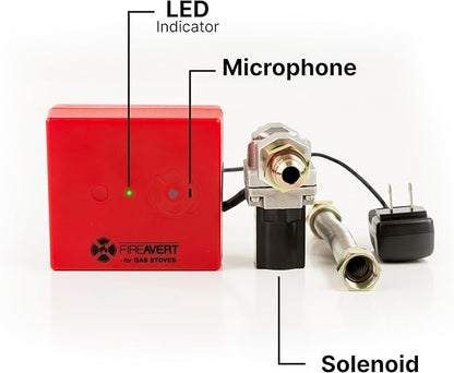 FireAvert-Gas Stove Auto Shut-Off Device (1/2" Pipe Line), Oven Monitoring Solution for Senior Citizen and Elderly Parents, As Seen on Shark Tank
