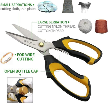 Stedi Scissors Heavy Duty 8-Inch, Sharp Stainless Steel Shears