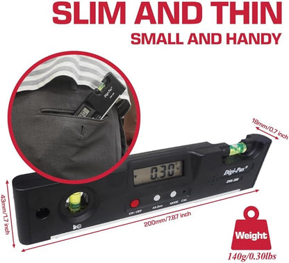 Digi-Pas DWL200 Electronic Torpedo Level, Protractor, Angle Gauge, Angle Finder