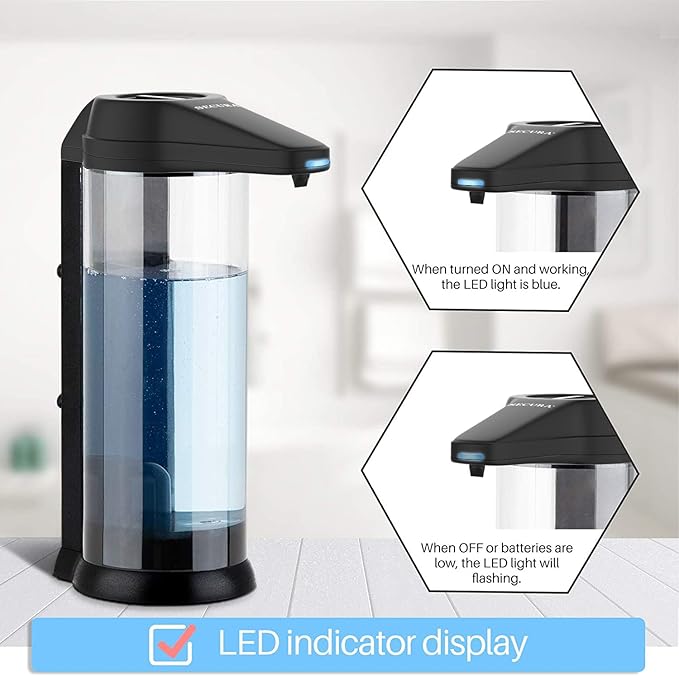 Secura 17oz Automatic Liquid Soap Dispenser, Touchless Battery Operated Hand