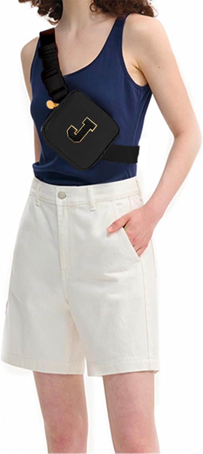 Birthday Gifts for 2 3 4 5 6 7 8 9 10 11 Year Old Girls - Mini Fanny Pack Cute Crossbody Bag Belt Bag Cute Trendy Stuff,Graduation Gifts for Girls Teens Kids Daughter Sister Her - Black,J