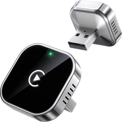 2 in 1 CarPlay Adapter for VW Talagon 2022 2023 2024, CarPlay Wireless Adapter with Auto Reconnect Fast Pairing Bluetooth Connection Compact USB Dongle,A/Silver-Side Heat Dissipation