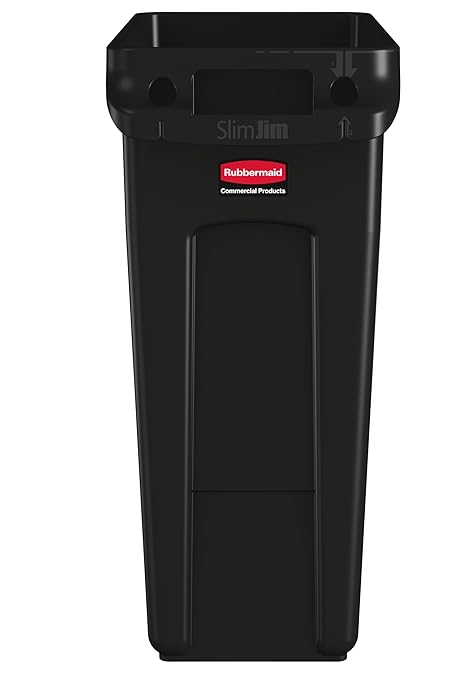 Rubbermaid Commercial Products Slim Jim Plastic Rectangular Trash/Garbage