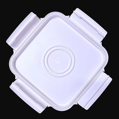 House Naturals 4 Gallon Square Food Grade Bucket Pail with Plastic Handles and Lid (Pack of 3) Made in USA containers (Magenta - White lids)