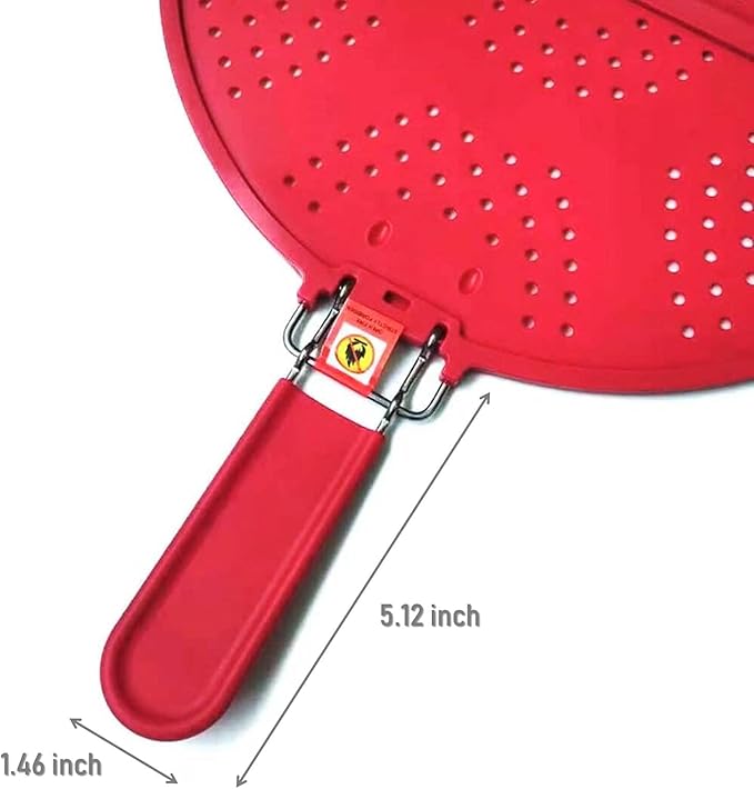 Foldable Silicone Splatter Screen, Bi-Fold Multifunction Shield