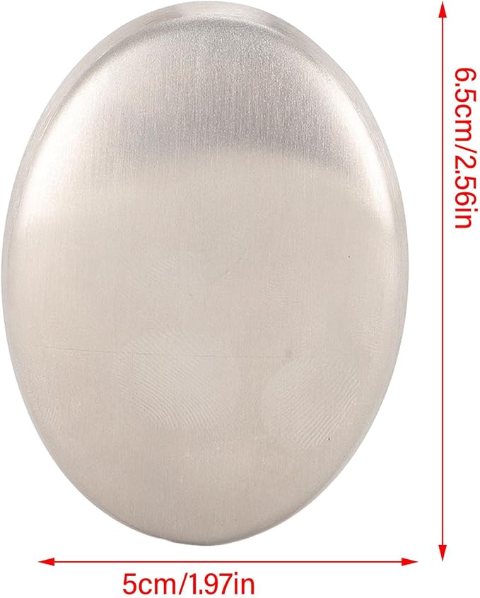Stainless Steel Soap Bar for Hands, Odor Remover for Garlic, Fish & Onion Smells, Reusable Metal Soap for Kitchen, Cooking & Outdoor Use, Dishwasher Safe (1pcs)
