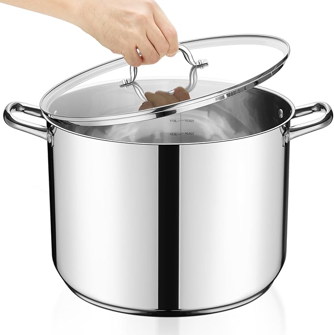 E-far 24-Quart Large Stock Pot, Stainless Steel Stockpot