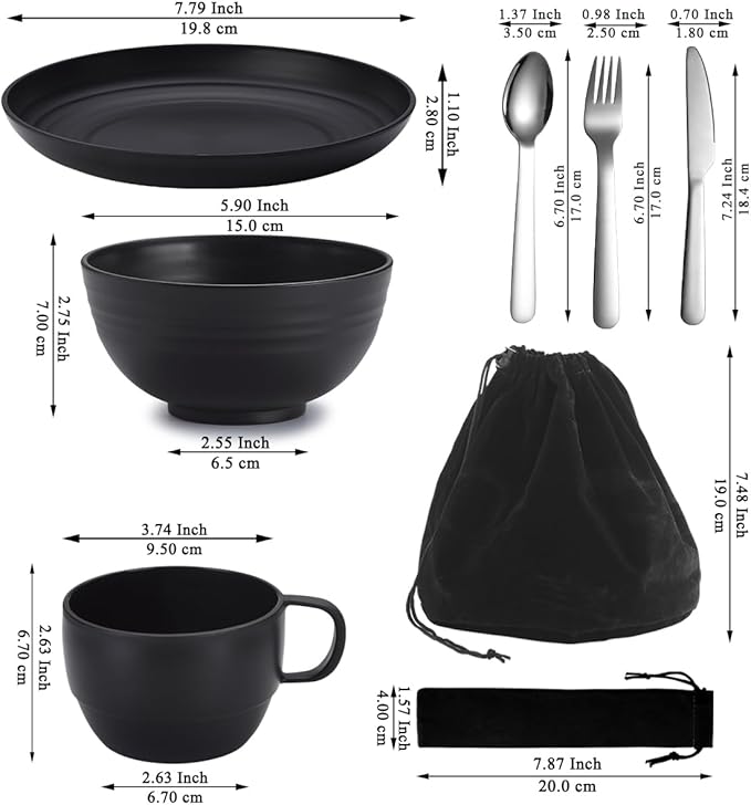 Berglander Camping Mess Kits, Silverware Set Spoons Forks Knives, Camping Essentials Gear, Accessories for Travel, Picnic, Outdoor, Easy to Carry and Clean