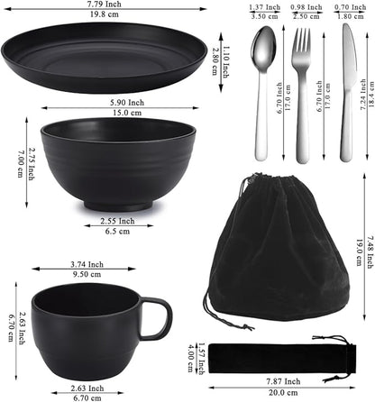 Berglander Camping Mess Kits, Silverware Set Spoons Forks Knives, Camping Essentials Gear, Accessories for Travel, Picnic, Outdoor, Easy to Carry and Clean