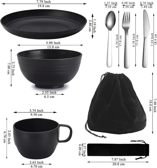 Berglander Camping Mess Kits, Silverware Set Spoons Forks Knives, Camping Essentials Gear, Accessories for Travel, Picnic, Outdoor, Easy to Carry and Clean