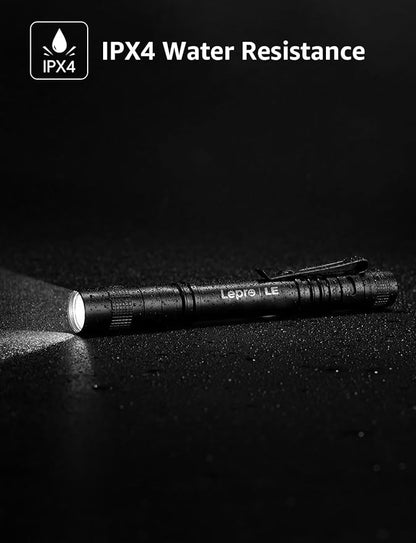 LE LED Pen Flashlights, Lightweight, Mini, Waterproof Pocket Flashlight with Clip, 2 Pack Small Flashlights for Inspection, Work, Emergency