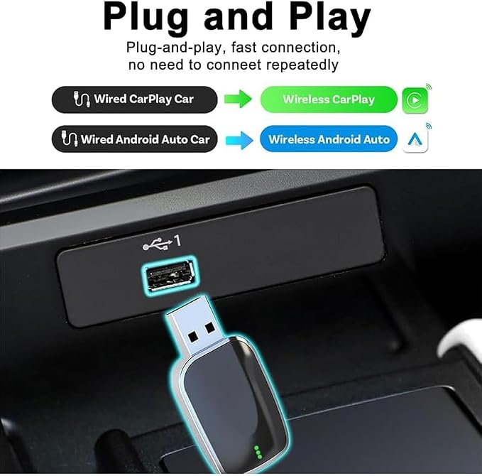 Wireless Android Auto Adapter for Lexus RX Hybrid 2021-2025,Converts Wired to Wireless Stable Connection Mini Size Accessories(Android 11+ Only),A