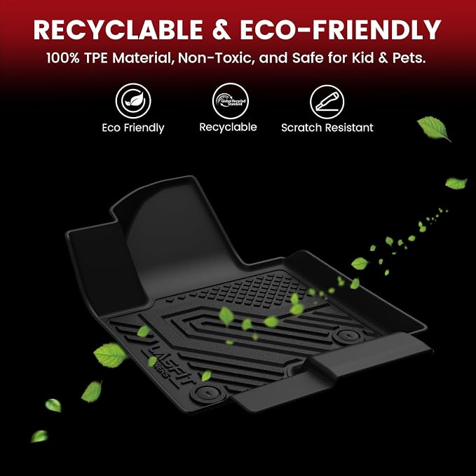 LASFIT Floor Mats for Kia Sorento Hybrid PHEV 2026 2025 2024 2023 2022 2021 (Not Fit Gasoline), All Weather TPE Custom Fit Floor Liners Car Mats Accessories for Kia Sorento 2021-2026, Black