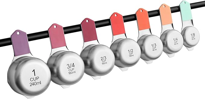 Spring Chef Magnetic Stainless Steel Measuring Cups, Kitchen Tools