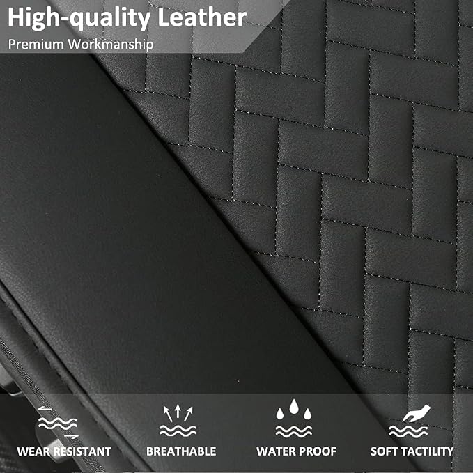 West Llama Full Set Car Seat Covers for Front and Rear Bottom Seats Only, Luxury PU Leather Car Seat Pads Protectors Waterproof and Wear-Resistant,Black