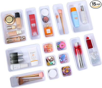 Kutesna 15 PCS Interlocking Desk Drawer Organizer Separator