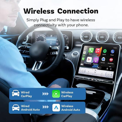 Upgraded Wireless CarPlay Adapter for Ford E‑Transit 2023-2025, Mini Wired to Wireless Box, Plug and Play, Compatible with Apple and Android