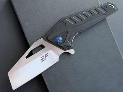 Eafengrow EF933 Pocket Folding Knife EDC D2 Steel Blade Knives G10 Handle Pocket Clip EDC Knife Emergency Outdoor Camping Tools (black)