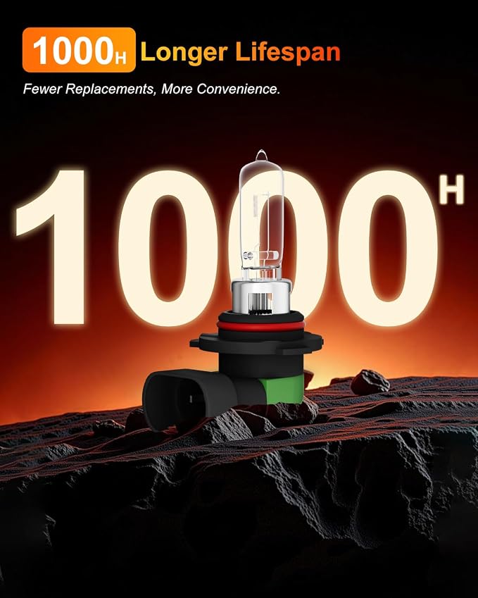 9005 HB3 Halogen Headlight Bulb, 12V 55W Standard Halogen Light Bulb, 3800K, 4000 Lumens, High Brightness Headlight Bulb, Head Light Bulbs for Car,Headlight Bulbs High and Low Beam, Pack of 2