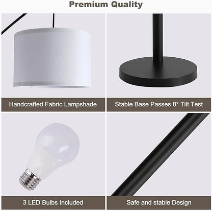 Fansdrick Floor lamp with Remote, 3 Light Arc Floor Lamps