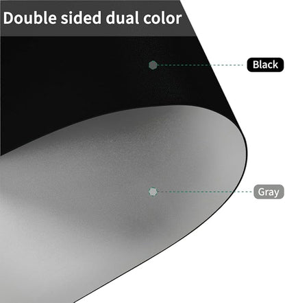 Desk Pad Mat - 14x48 Inch Waterproof Easy to Clean Can Conceal Flaws Protector The Table Top from Scratches Used for Coffee Table Office Table Dresser(Black+Gray 14x48)