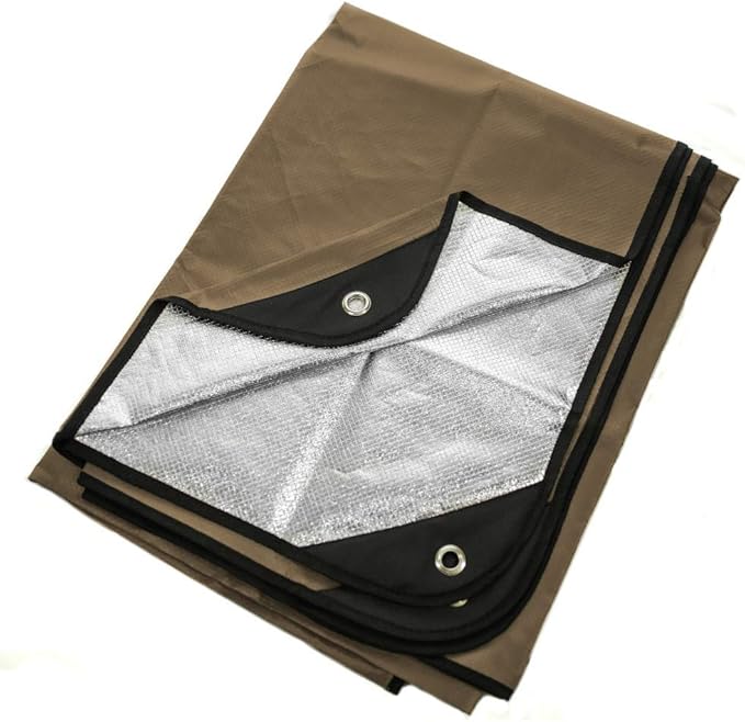 Arcturus Insulated Tarp, Reusable Heavy Duty Thermal Survival Blanket ??60x82in, Reflects 90% Body Heat, Waterproof, Windproof, 3-Layer Design, Reinforced Grommets, Coyote Brown