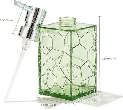 2 Pack Clear Saga Green Rust Proof Soap Dispenser Bathroom, Acrylic Plastic