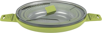 Restaurantware-Hi Tek 2.5 Liter Collapsible Camping Pot, 1 Portable Cook Pot - With Lid, Stainless Steel Bottom, Silicone Camping Cookware, For Travel Or Outdoor Hiking- Restaurantware
